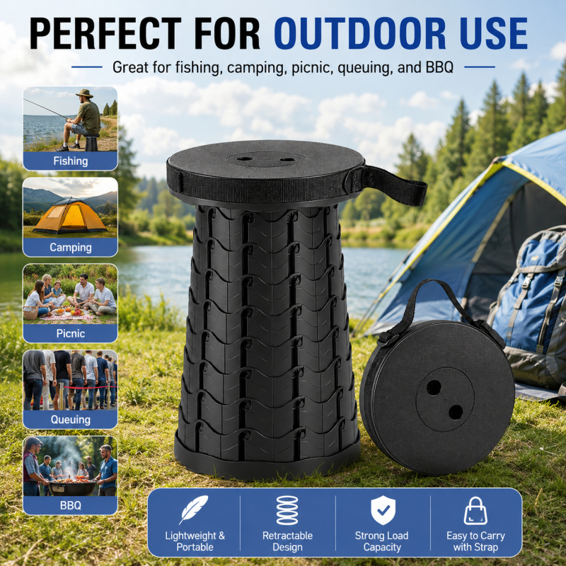 Outdoor Camping Events 2026 - 2026 Tragbarer Klapp-Angelhocker – Leichter, kompakter
