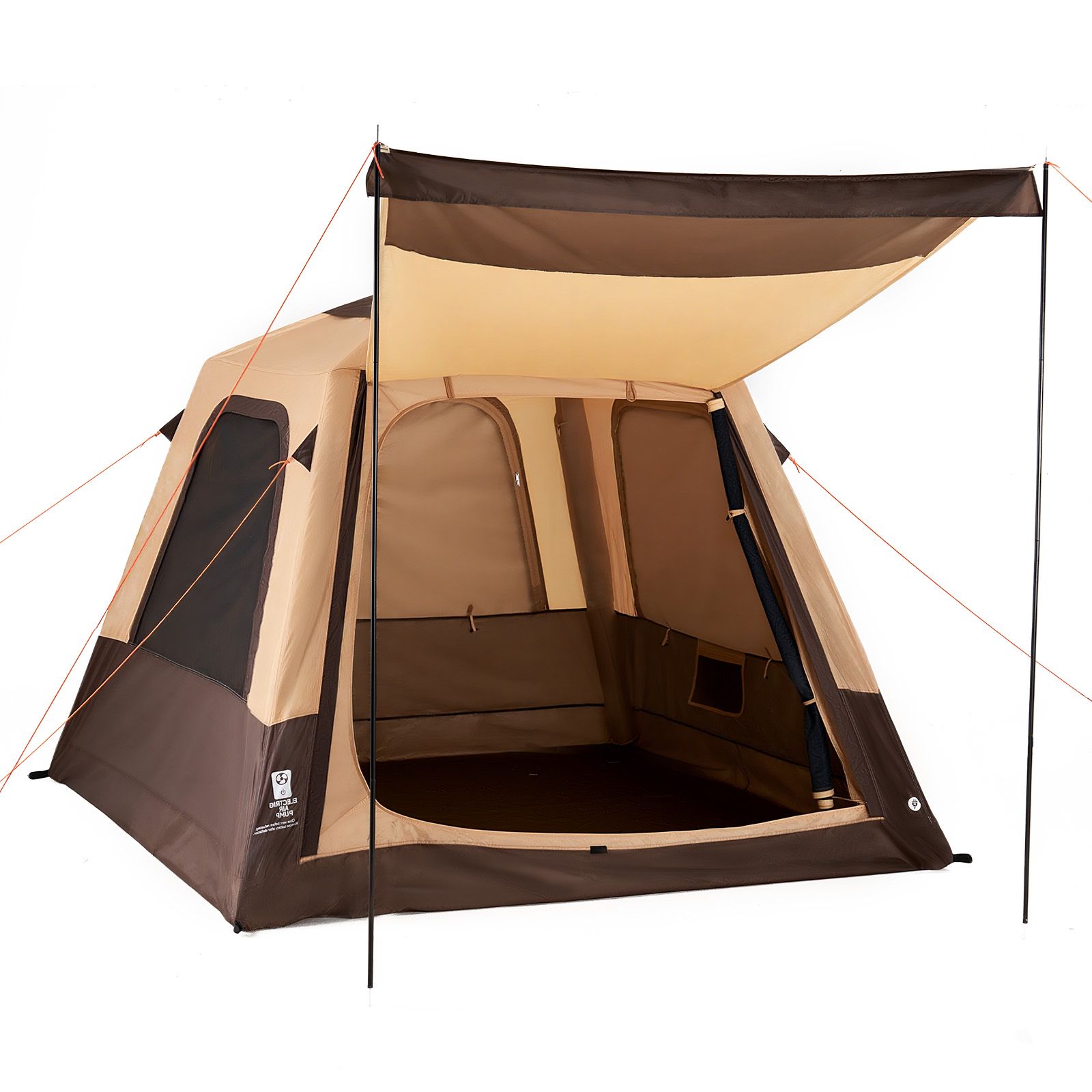 Outdoor Camping On Youtube - Campingzelt, 4-Personen Aufblasbares Kabinenzelt mit Aufladbarer