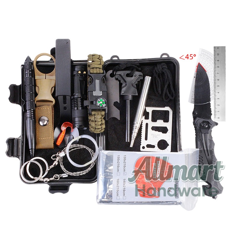 Outdoor Camping Equipment - Multifunktionale tragbare EDC-Überlebenswerkzeugkasten, Notfallausrüstung für Camping