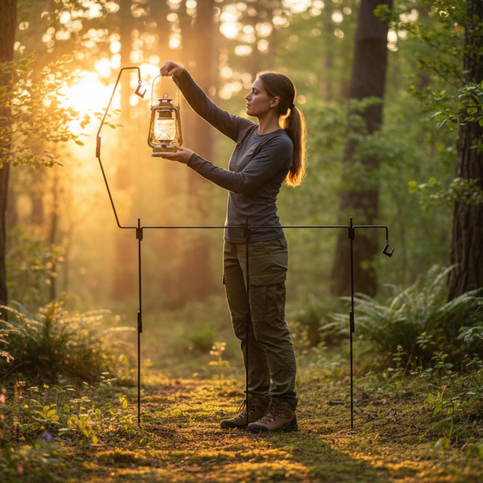 Kitchen Outdoor Camping - Camping-Laternenständer, abnehmbarer Camping-Lichtmast, Camping-Küchen-Hängeständer, vielseitig einsetzbarer