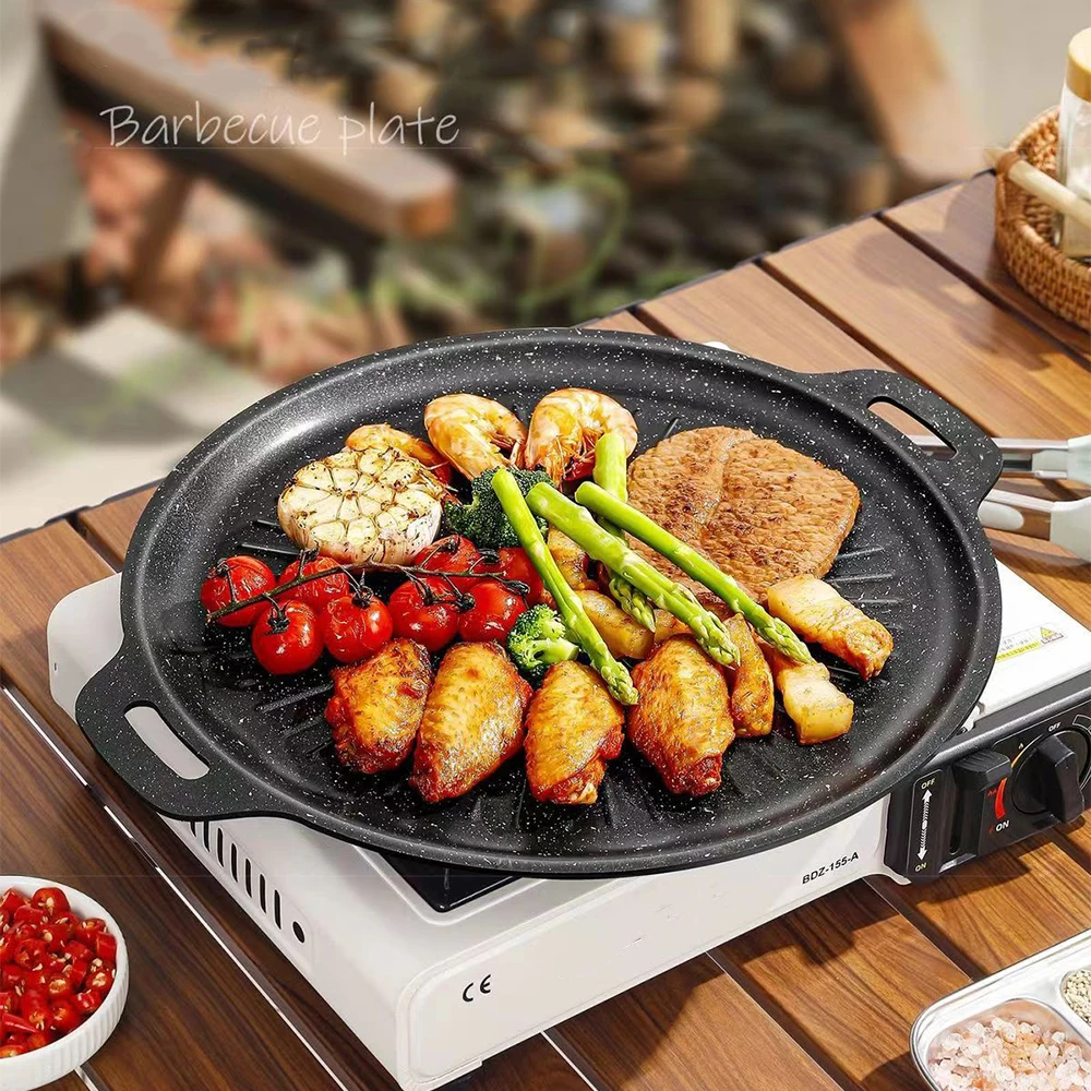 Kitchen Outdoor Camping - 34CM Outdoor BBQ Grillpfanne Antihaft-Backblech Koreanische