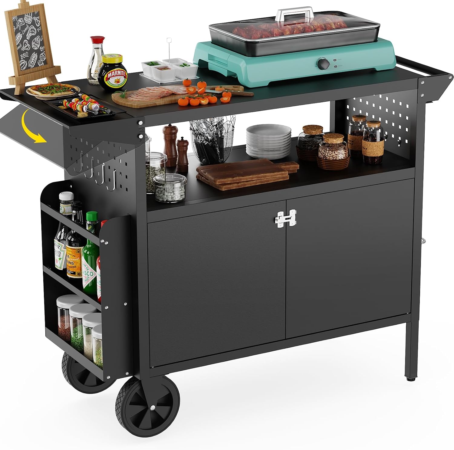 Kitchen Outdoor Camping - Outdoor-Grillwagen mit Stauraum, Kücheninsel mit Rädern,