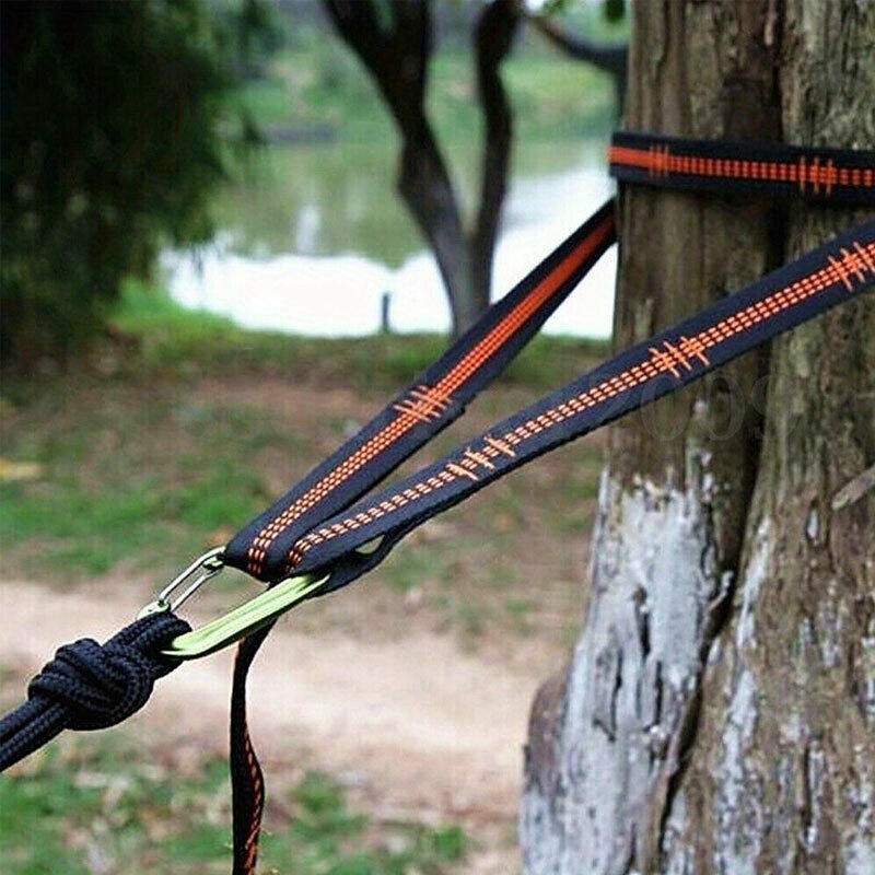Outdoor Camping Equipment - 2/4-teilige robuste Kletterkarabinerhaken und verstellbare Nylon-Hängemattengurte