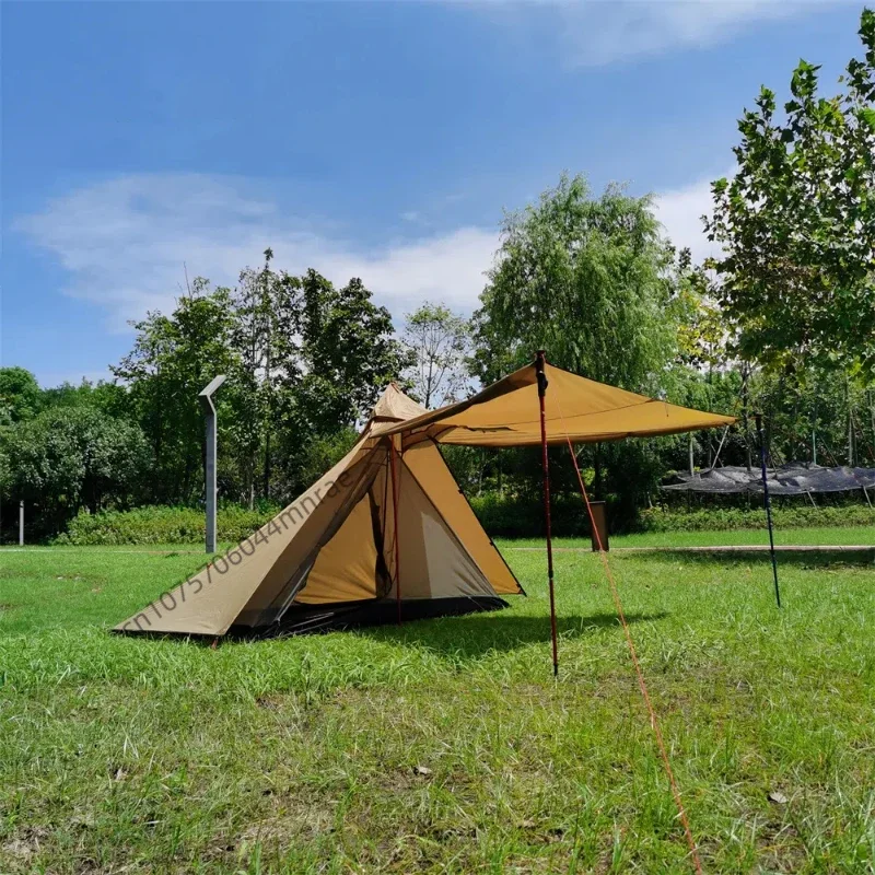 Outdoor Camping On Youtube - Vierseitiges Campingzelt mit Kaminrohr für Holzofen,