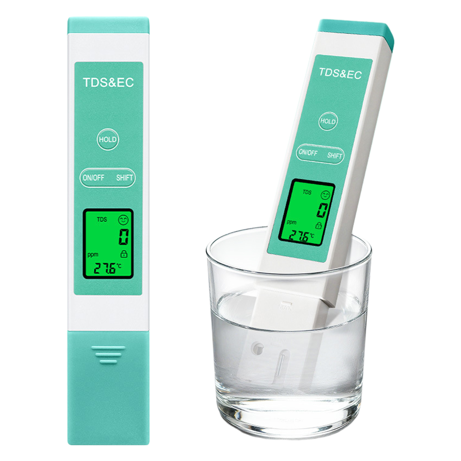Portable Water Filter - Tragbarer 3-in-1 Wasserqualitätstester, LCD-Digital-Smart-Wassertester mit Hintergrundbeleuchtung,