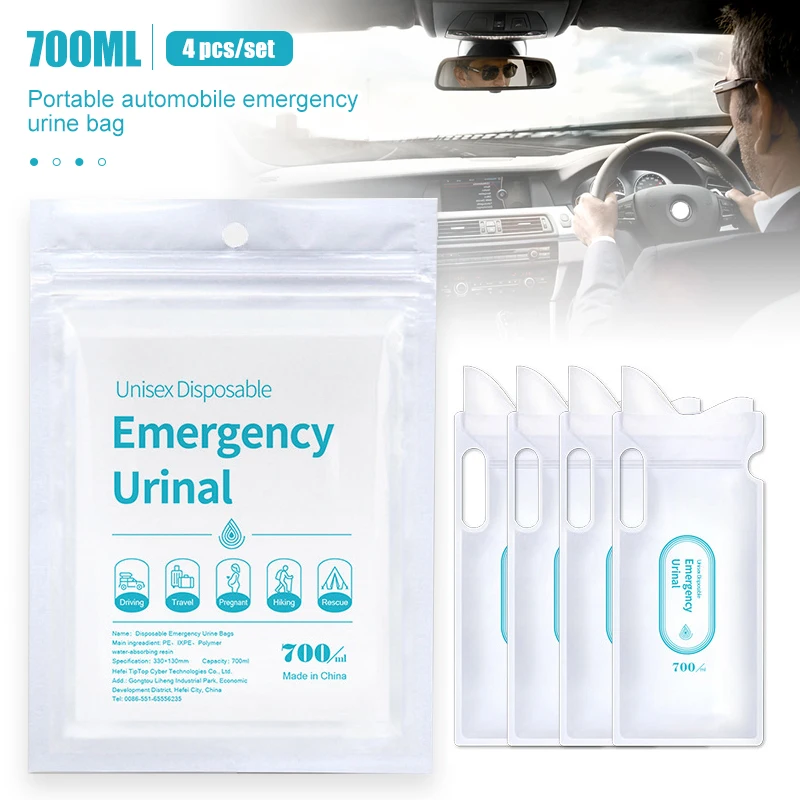 Bivvy Bag Emergency - 4pcs 700ml Auto Urin beutel Notfall
