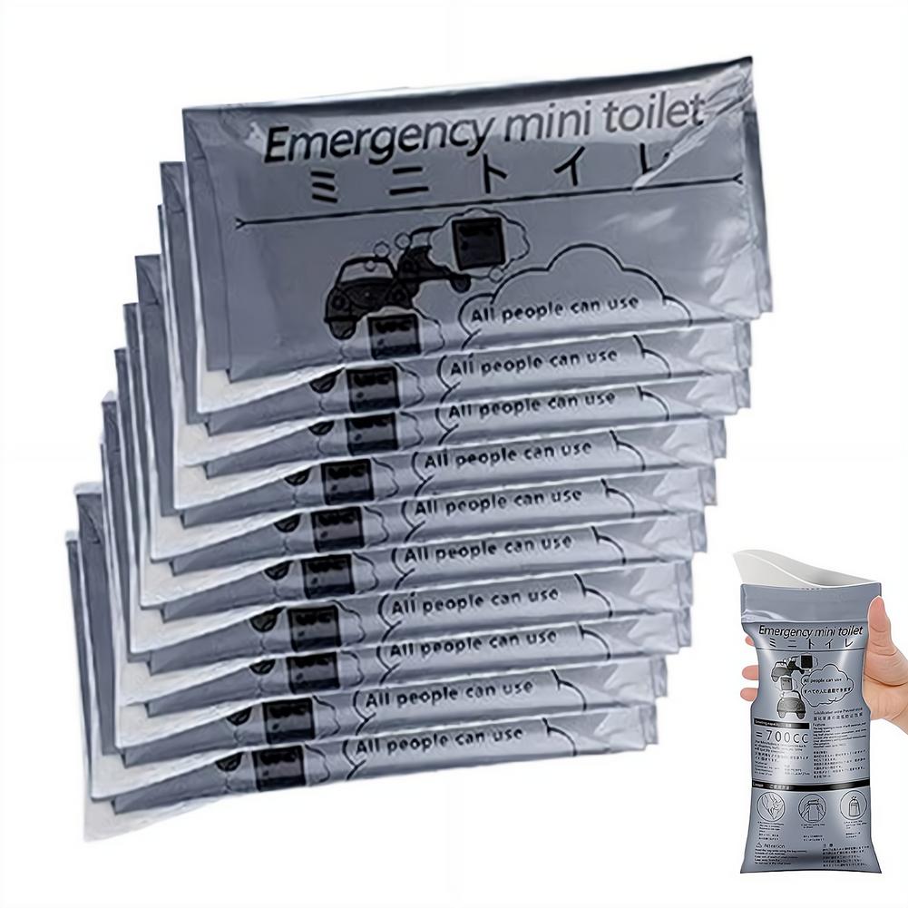 Bivvy Bag Emergency - 10 Stück Auto-Notfall-Urinbeutel Einweg-Reise-Mobiltoilette Tragbarer Urinalbeutel