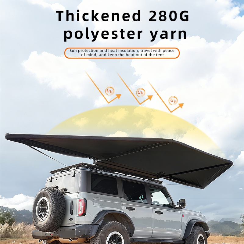 Outdoor Camping Car Tent - Outdoor-Camping 180-Grad-Fächerförmiges Sonnenschutzzelt Neues Doppelstangen-Modell mit
