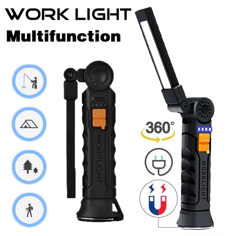 Camping Lantern - Tragbare COB-LED-Taschenlampe, wiederaufladbare USB-Taschenlampe mit magnetischer