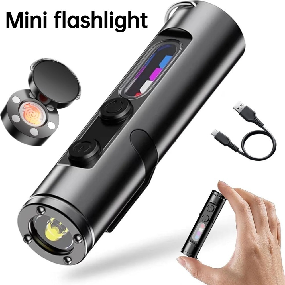 Camping Lantern - Mini Outdoor-Taschenlampe Typ C, wiederaufladbar, LED-Magnet-Taschenlampe