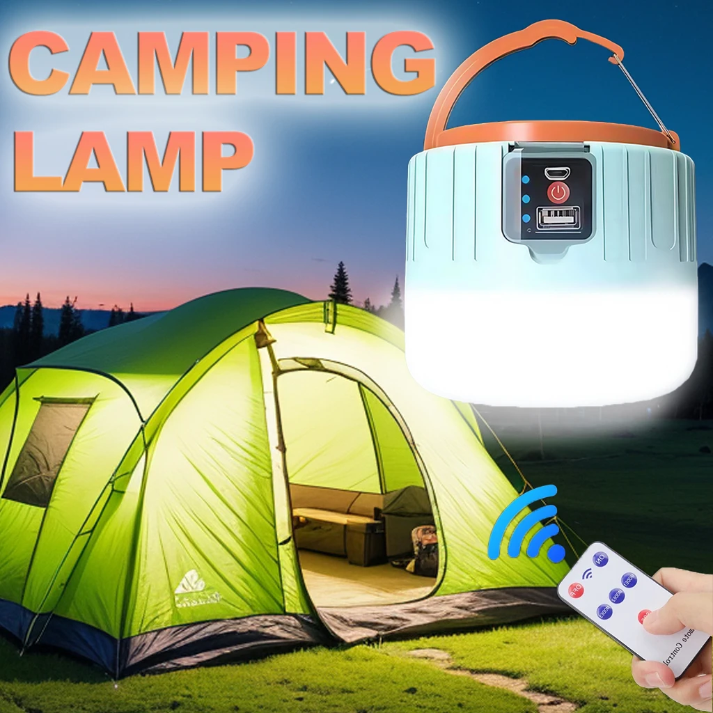 Camping Lantern - Solar-Camping-Laterne, wiederaufladbar, tragbares LED-Arbeitslicht mit Fernbedienung,