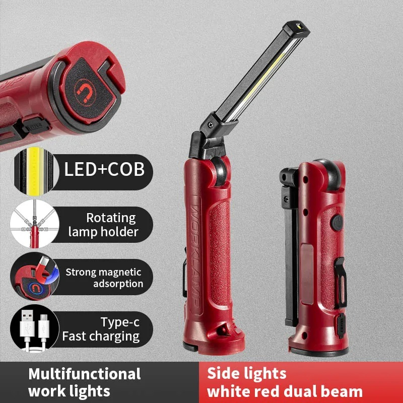 Camping Lantern - COB LED-Arbeitsleuchte, wiederaufladbar, zusammenklappbare Taschenlampe, Outdoor,