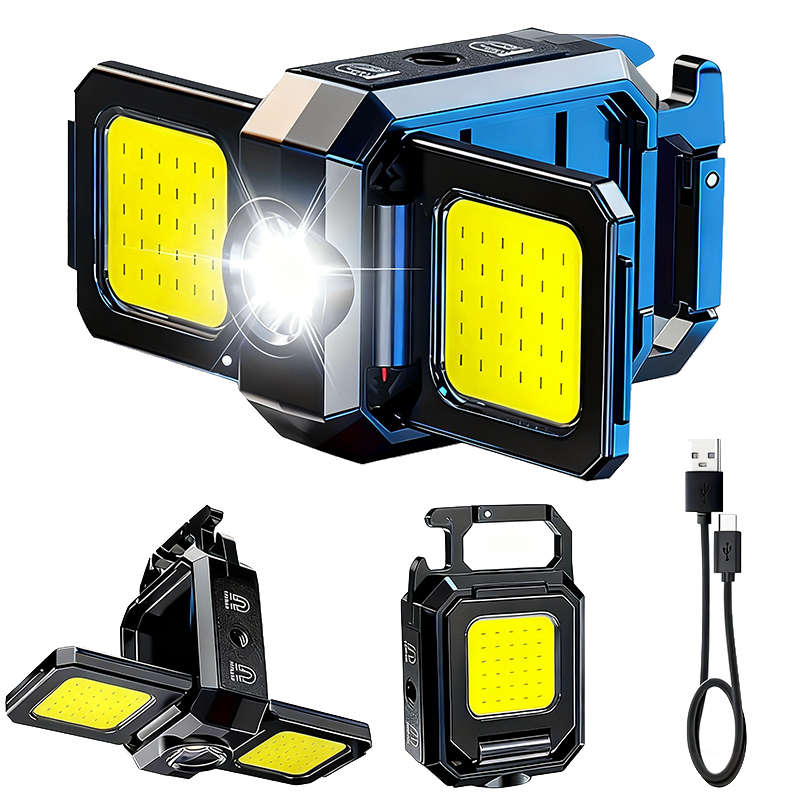 Camping Lantern - Mini-Taschenlampe, Schlüsselanhänger-Licht, COB-Arbeitsleuchte, wiederaufladbare USB-Lampe mit