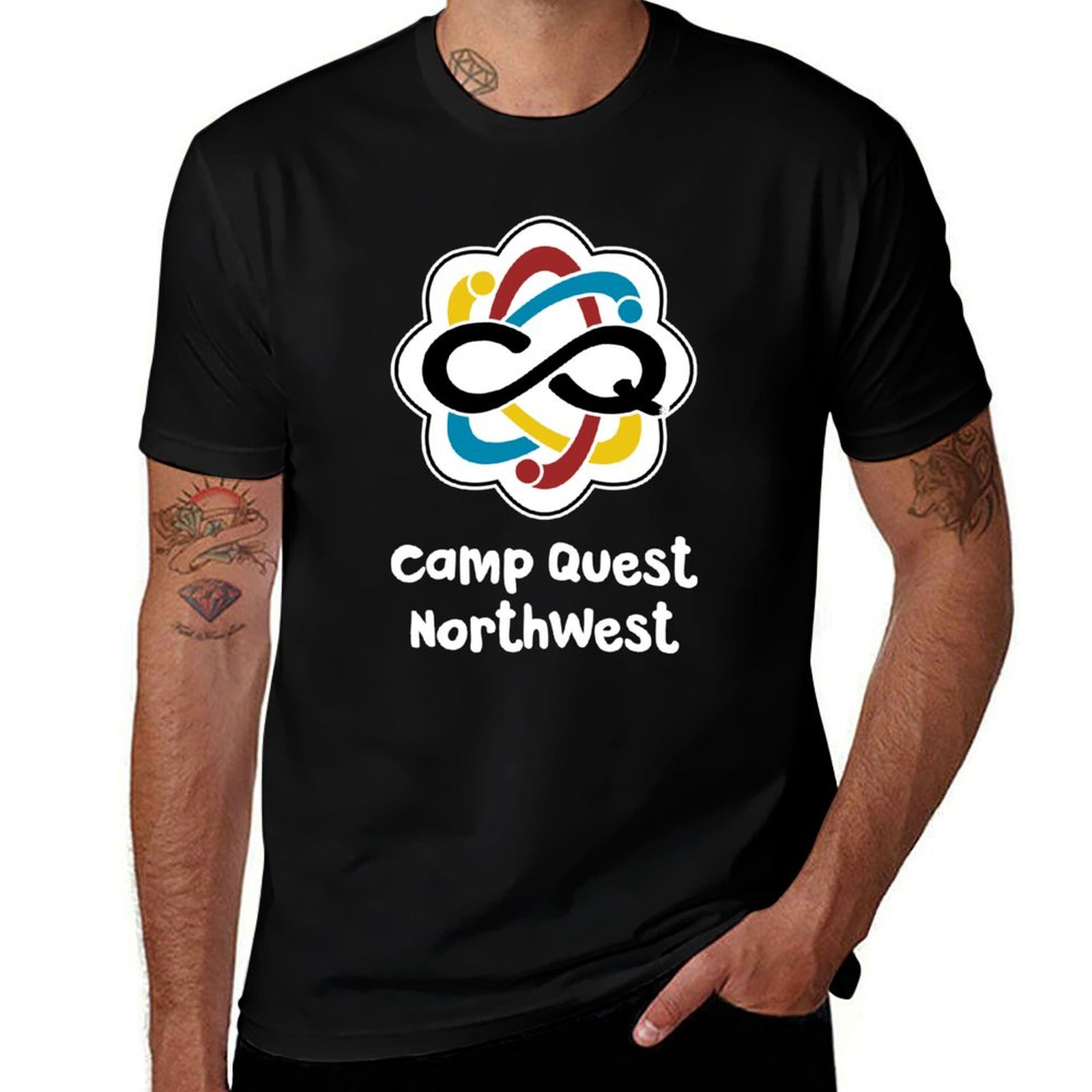 Quest Outdoor Camping - Camp Quest NorthWest Logo T-Shirt Sonnenschutz-T-Shirt