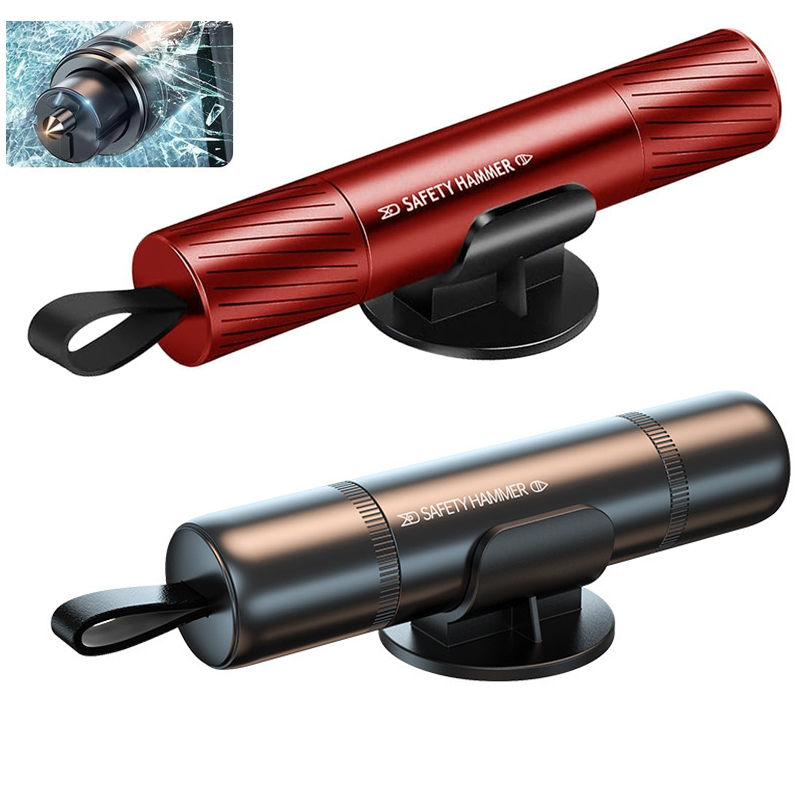 Bivvy Bag Emergency - 2-in-1 Auto-Sicherheitshammer, Notfall-Fluchtwerkzeug, Wolframstahlspitze, Glasbrecher, Sicherheitsgurtschneider,