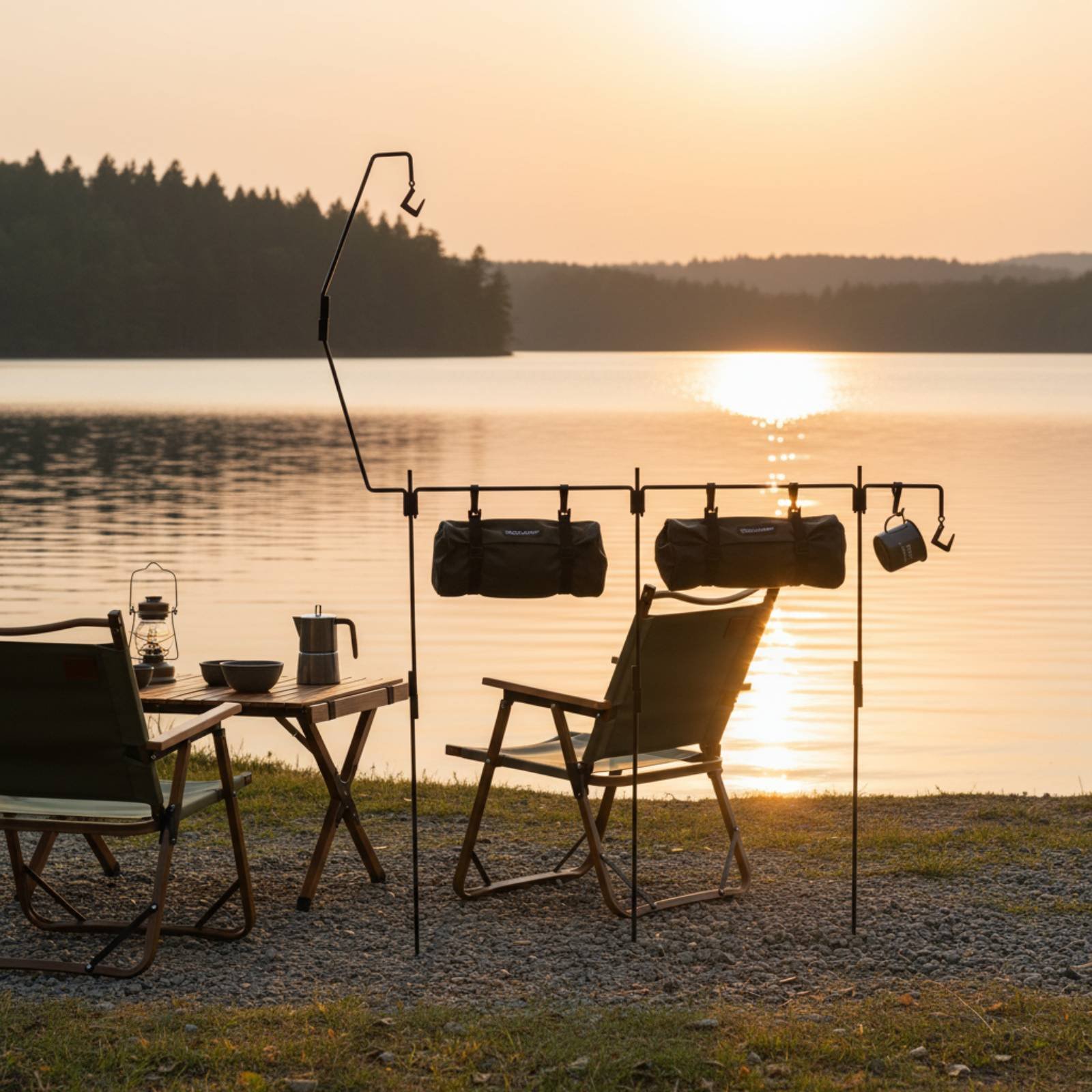 Kitchen Outdoor Camping - Camping-Laternenständer Einfach zu Montieren Camping-Lichtstange Campingküchen-Hängeständer