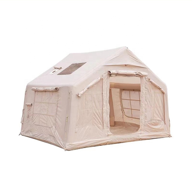 Outdoor Camping On Youtube - Schwarzes automatisches aufblasbares Zelt, großes Glamping