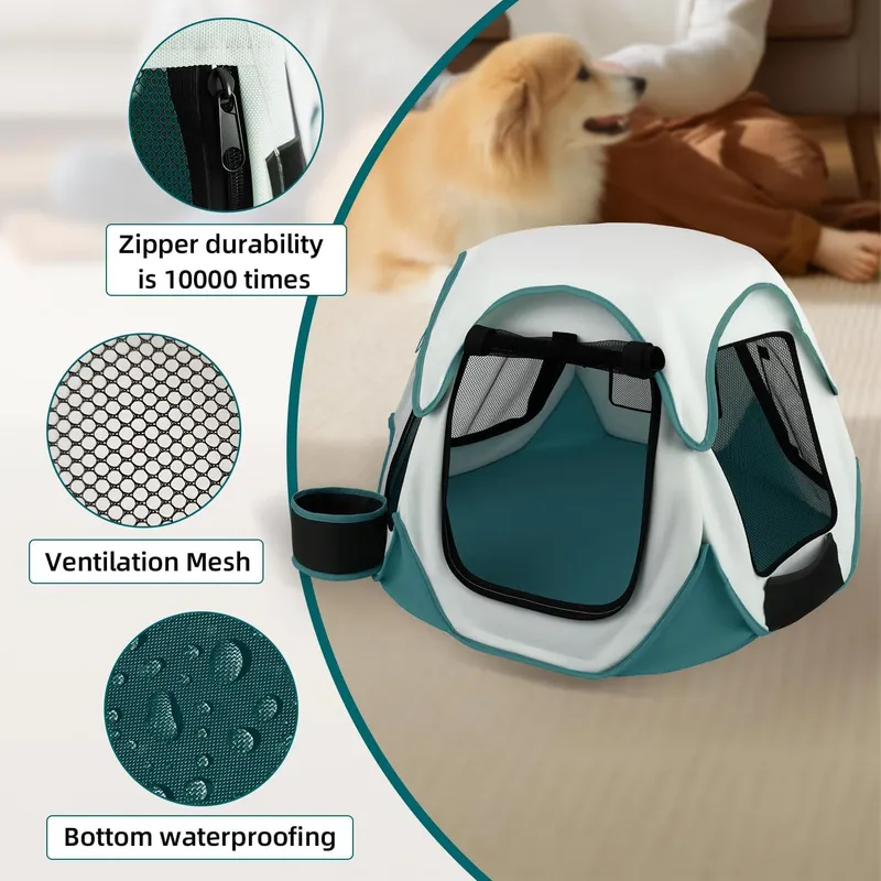 Outdoor Camping Dog Kennel - Tragbare Faltbare Haustiertransportbox für Kleine Hunde,