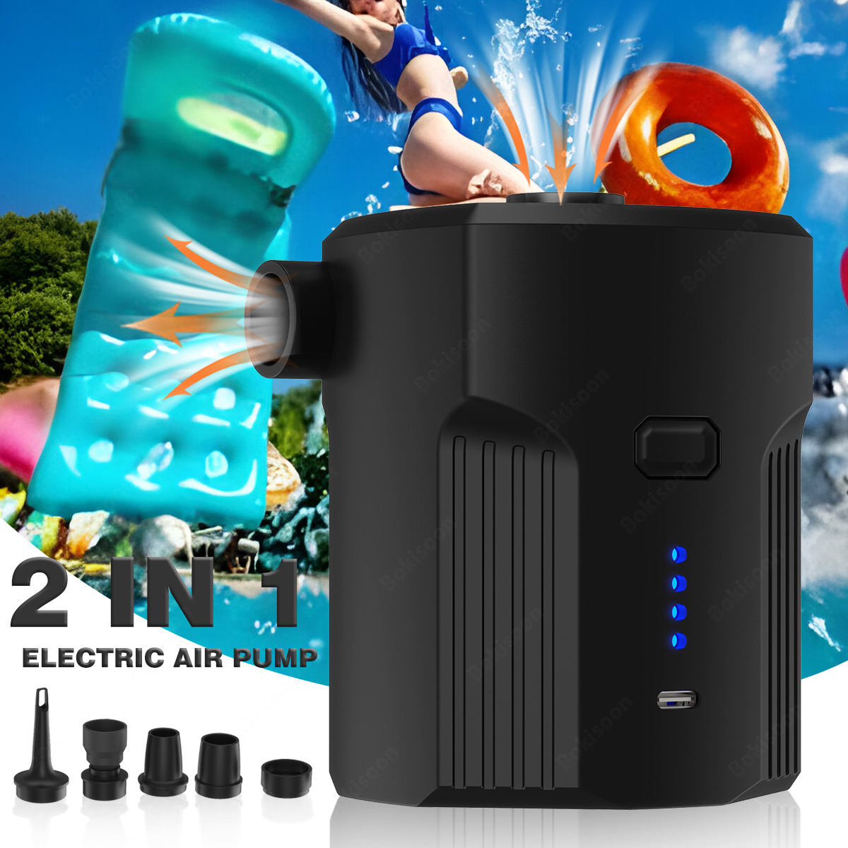 Bed Outdoor Camping - Tragbare elektrische Luftpumpe für Schlauchboote mit