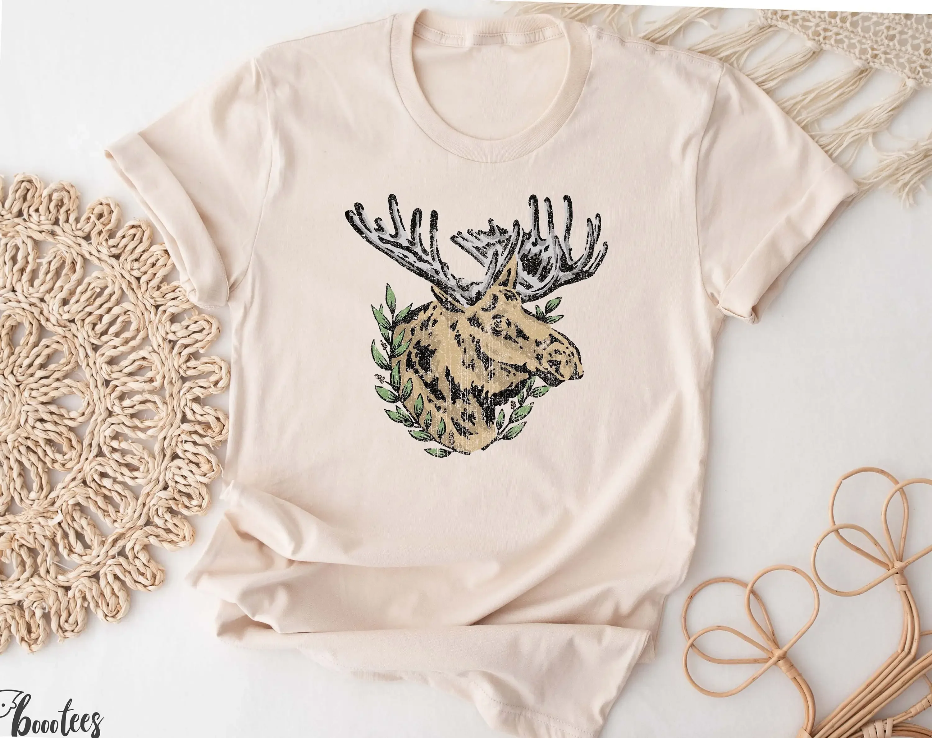 Outdoor Camping Ideas - Elch-T-Shirt-Idee für Tierliebhaber, Geschenk, Hirsch-Elch-Illustrationsdruck, Natur,
