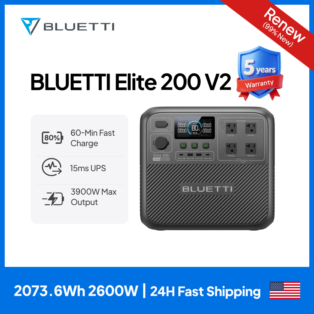 Outdoor Camping Outfit - 【Renew】BLUETTI Elite 200 V2 Tragbare Powerstation