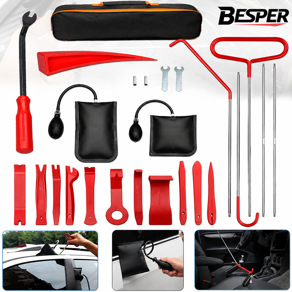 Bivvy Bag Emergency - 43/25/17-teiliges Auto-Luftkeil-Pumpen-Schlosserwerkzeug-Set, verdickter Türöffnungs-Luftkissen mit langem