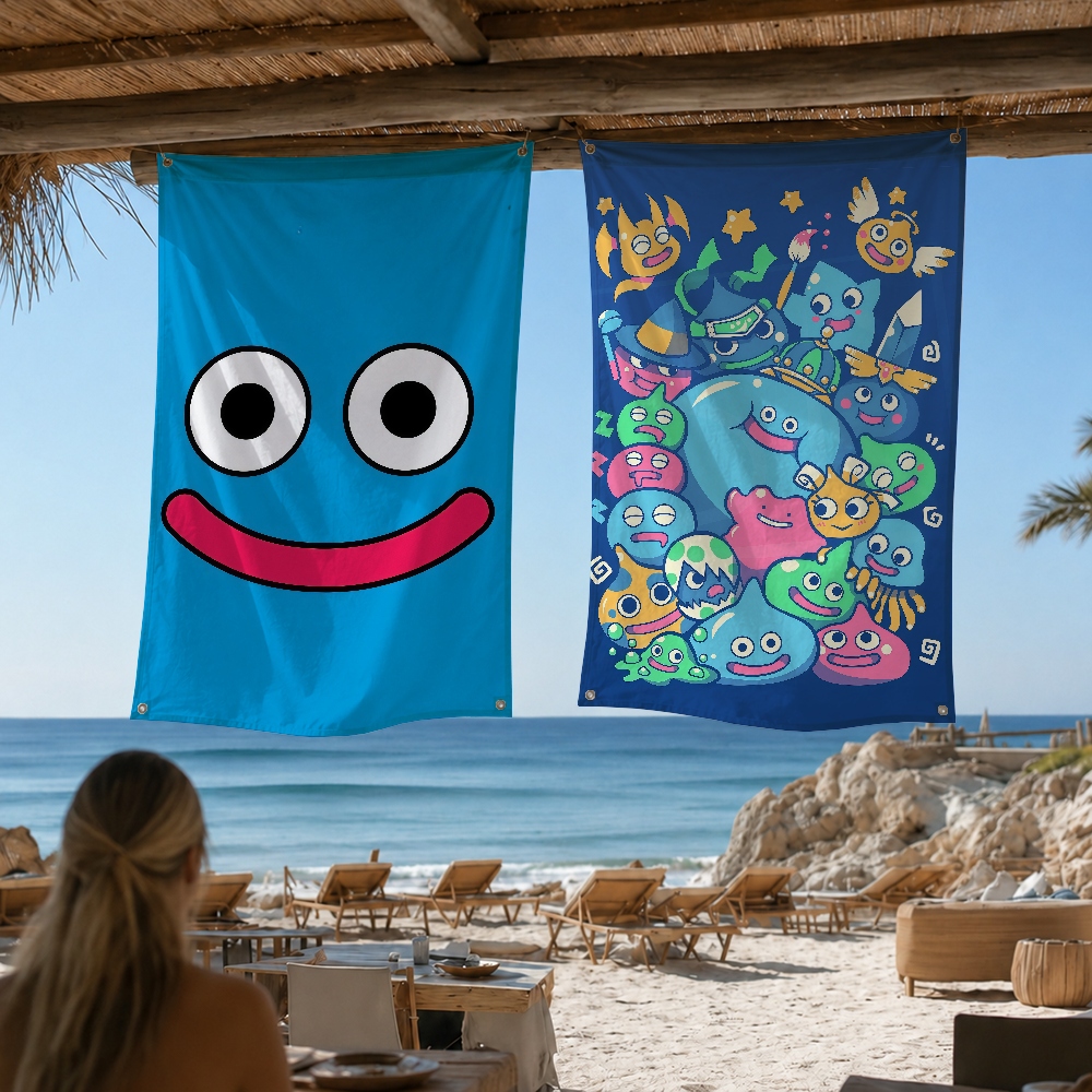 Quest Outdoor Camping - D-Dragon Quest Slime Cute Game Outdoor-Flagge