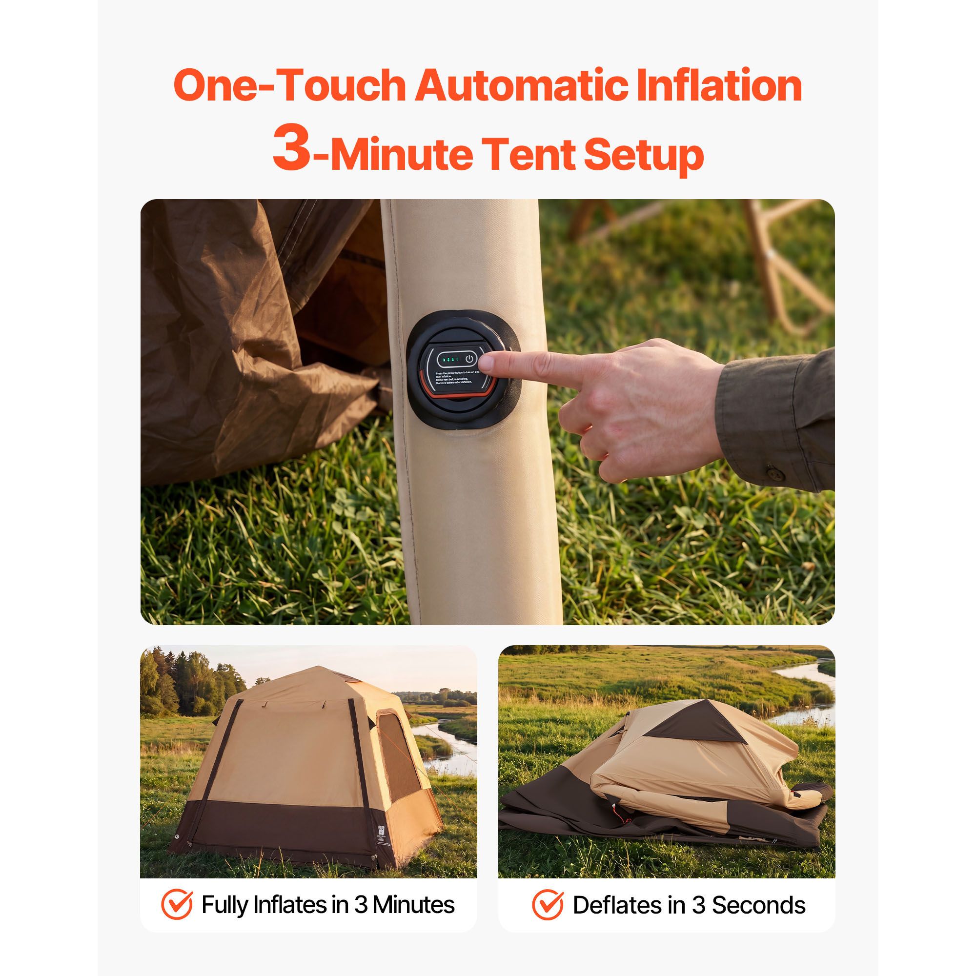 Campingzelt, 4-Personen Aufbla – Outdoor Camping On Youtube Bewertung und Preis
