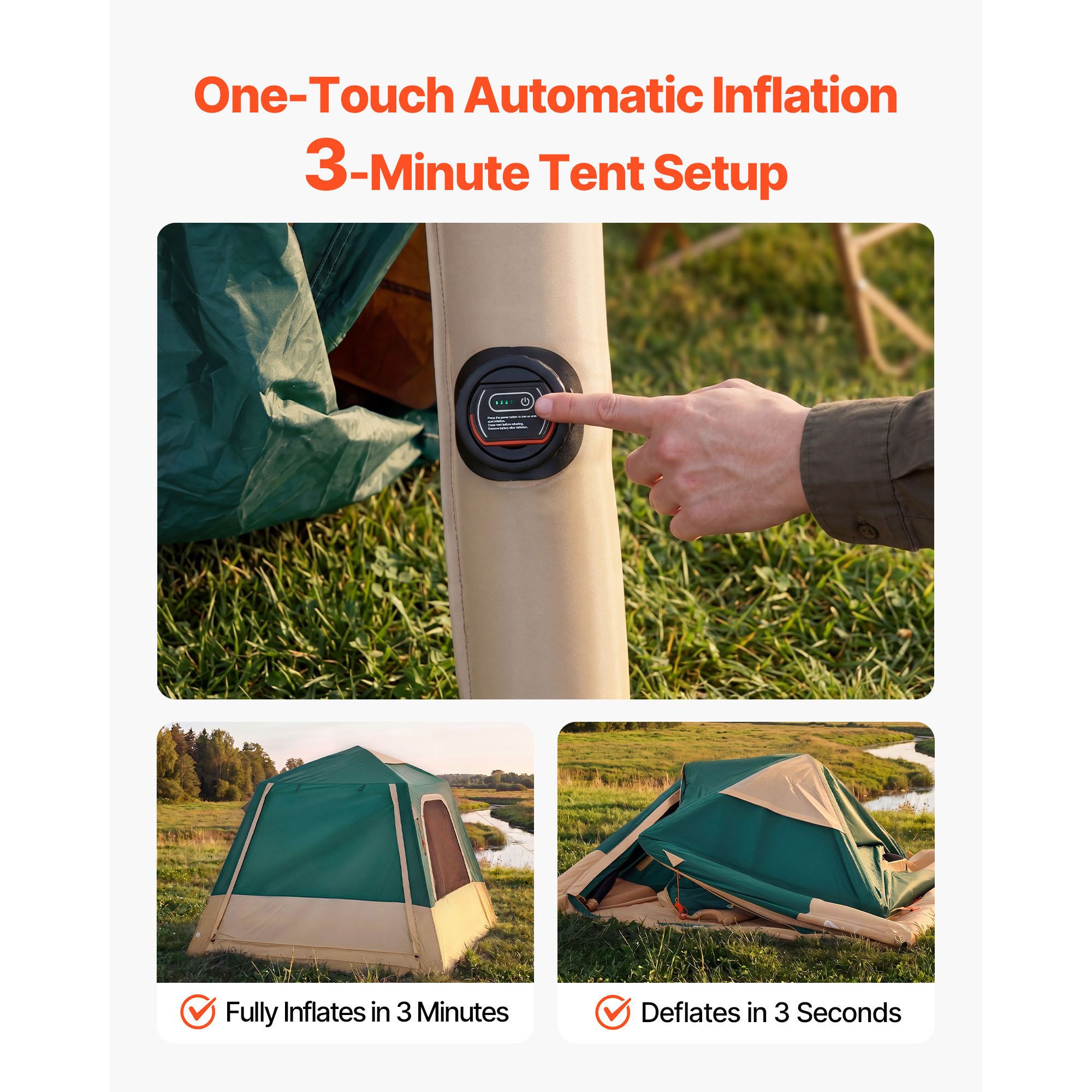 Campingzelt, 4-Personen Aufbla – Outdoor Camping On Youtube Bewertung und Preis