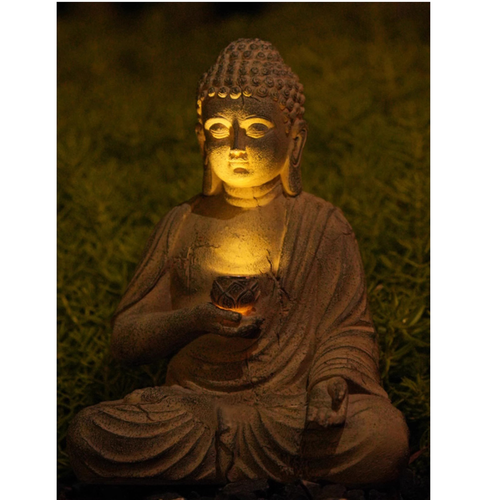 Harz Solar Buddha Statue Skulp – Outdoor Camping Japan Bewertung und Preis