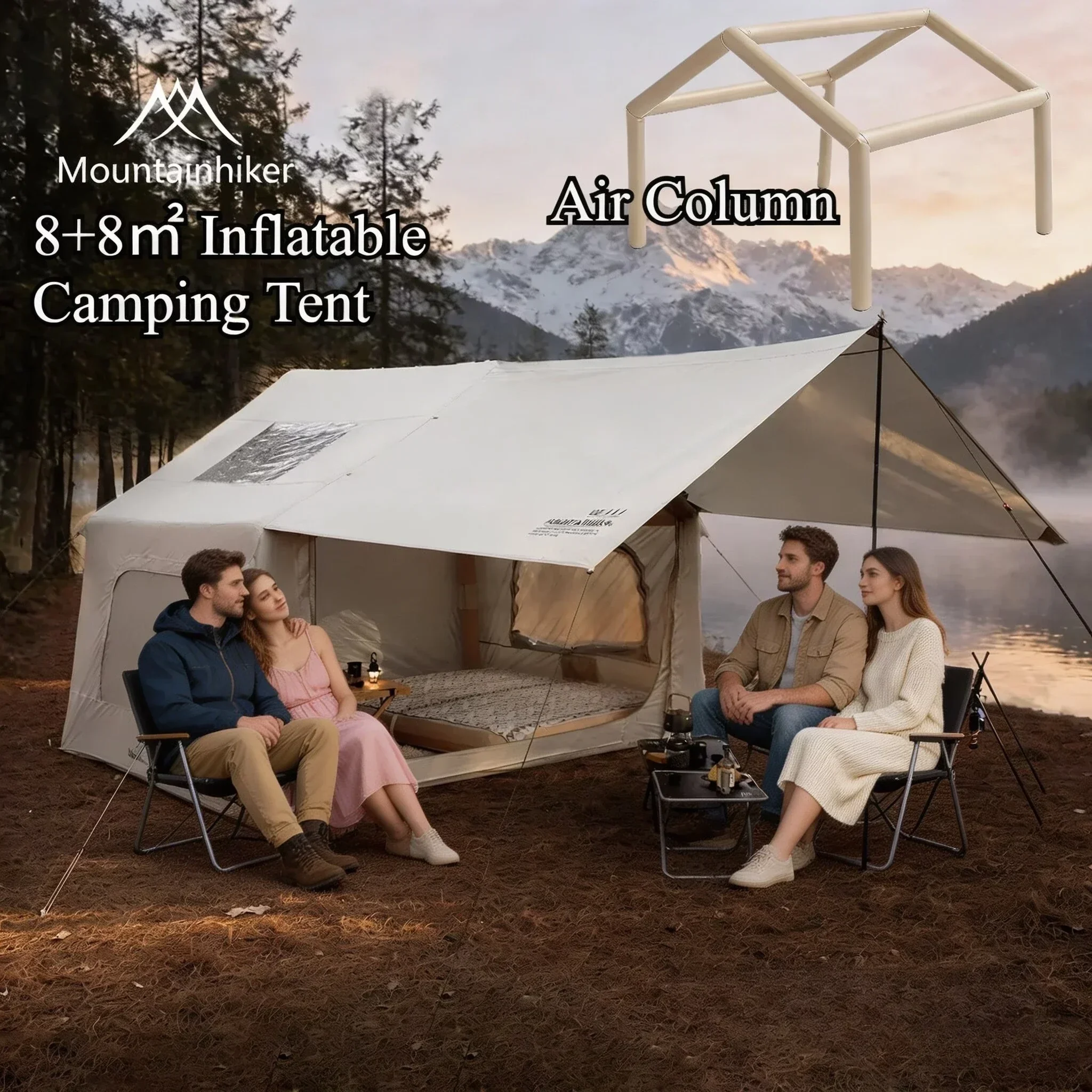 8+8 ㎡   MOUNTAINHIKER Aufblasb – Outdoor Camping Inflatable Tent Bewertung und Preis