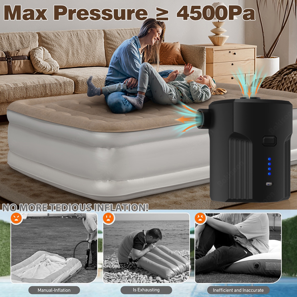 Tragbare elektrische Luftpumpe – Bed Outdoor Camping Bewertung und Preis