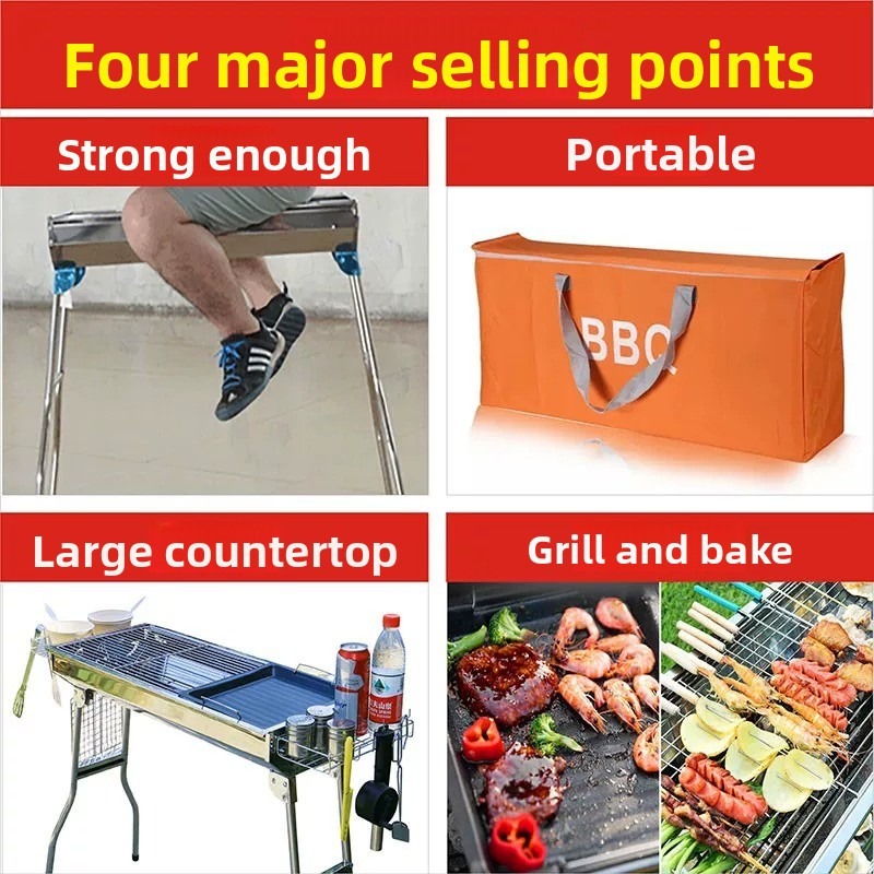 Großer klappbarer Holzkohlegri – Outdoor Camping Equipment Bewertung und Preis
